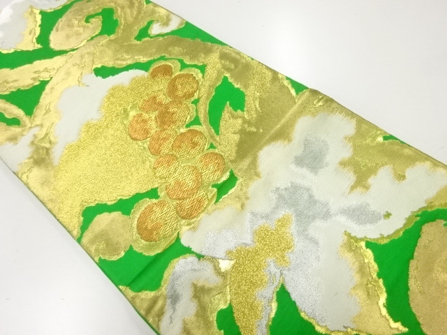 アンティーク　葡萄唐草模様織出し袋帯（材料）